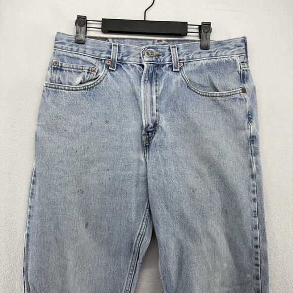 Vintage Levis Jeans Fits 32x33 Blue 505 Light Wash Distressed Red Tab Y2K 2000s - Picture 1 of 16